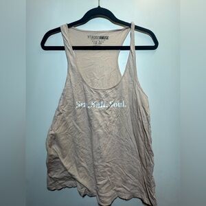 Amuse Society Cream Tank Top with Graphic Print